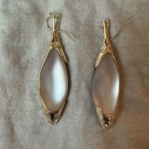 Alexis Bittar Gold Tone and Moon Beam Colored Lucite Earrings